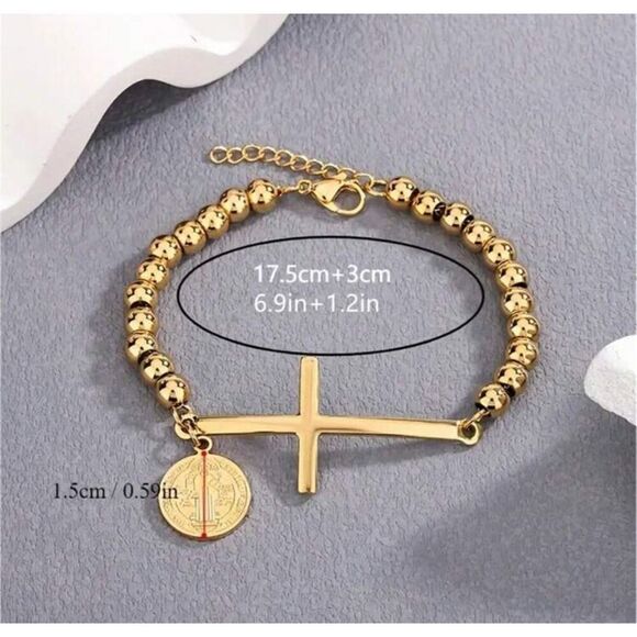 Cross Beaded Bracelet - Picture 2 of 5